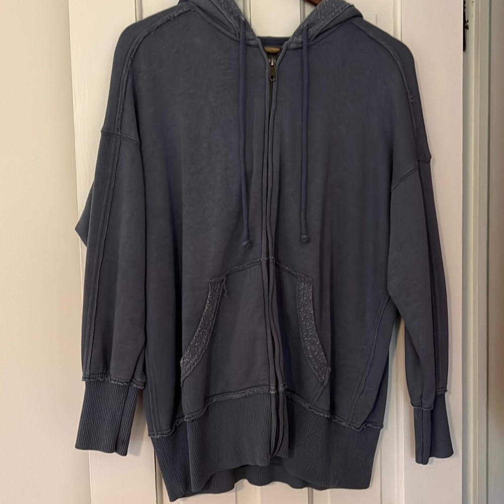 Oversize navy zip up American Eagle hoodie